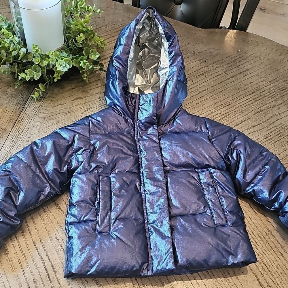 Metallic navy puffer jacket Size 4-5 Crewcuts Everyday